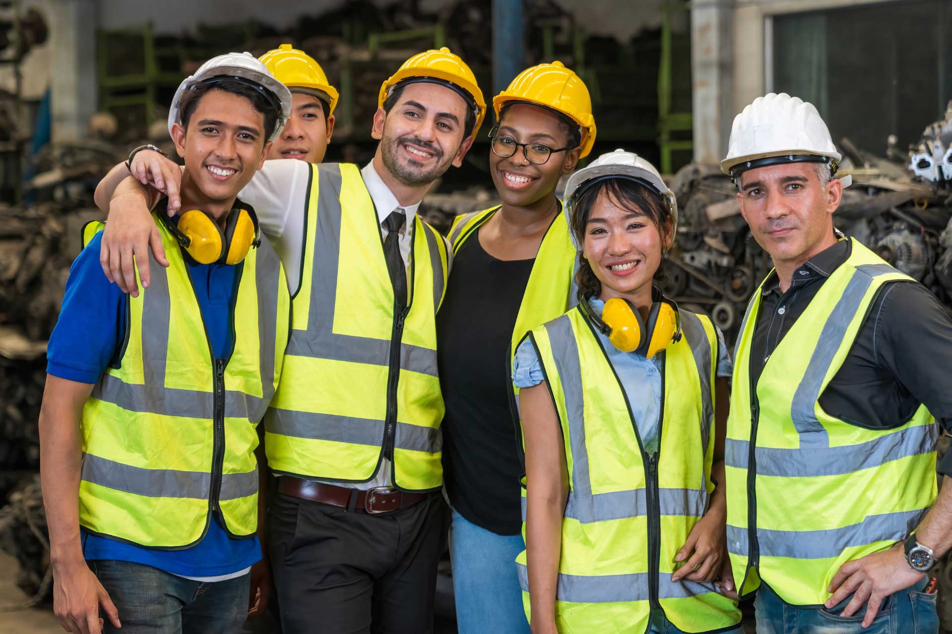 supervisor-arm-around-team-of-workers-smile-manufacturing